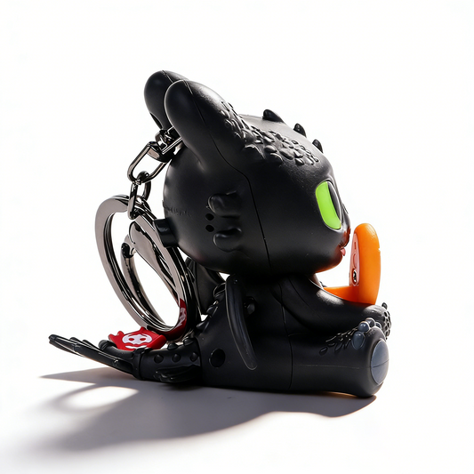 Officially Licensed How to Train Your Dragon Toothless Holding Fish Keychain