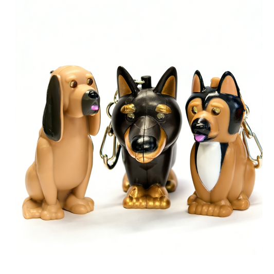 Sound & Light Dog Keychain