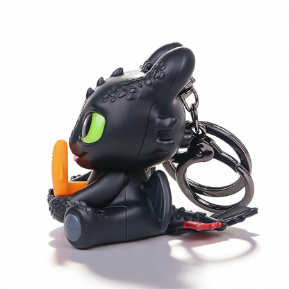 Officially Licensed How to Train Your Dragon Toothless Holding Fish Keychain