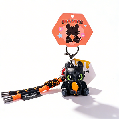 Officially Licensed How to Train Your Dragon Toothless Holding Fish Keychain
