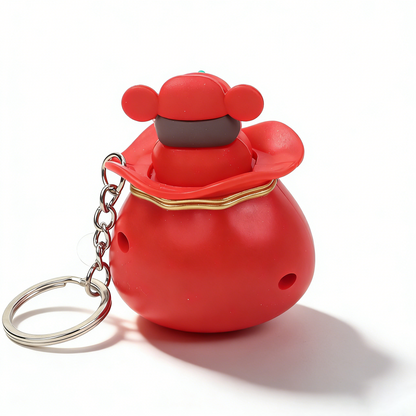 God of Wealth Lucky Fortune Bag Sound Keychain
