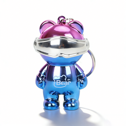 Electroplated Iridescent Light-Up Bear Keychain