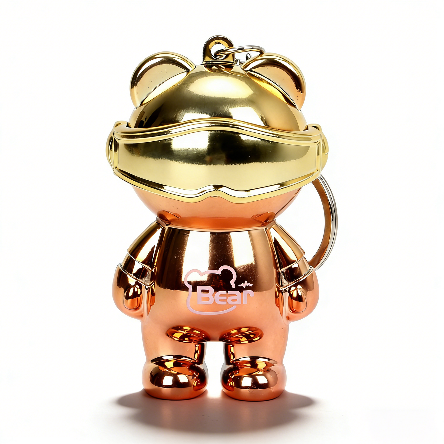 Electroplated Iridescent Light-Up Bear Keychain