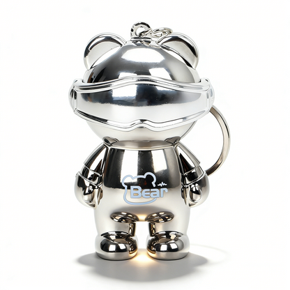 Electroplated Iridescent Light-Up Bear Keychain