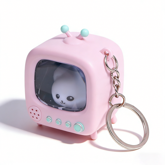 Star Glowing Kitten TV Keychain
