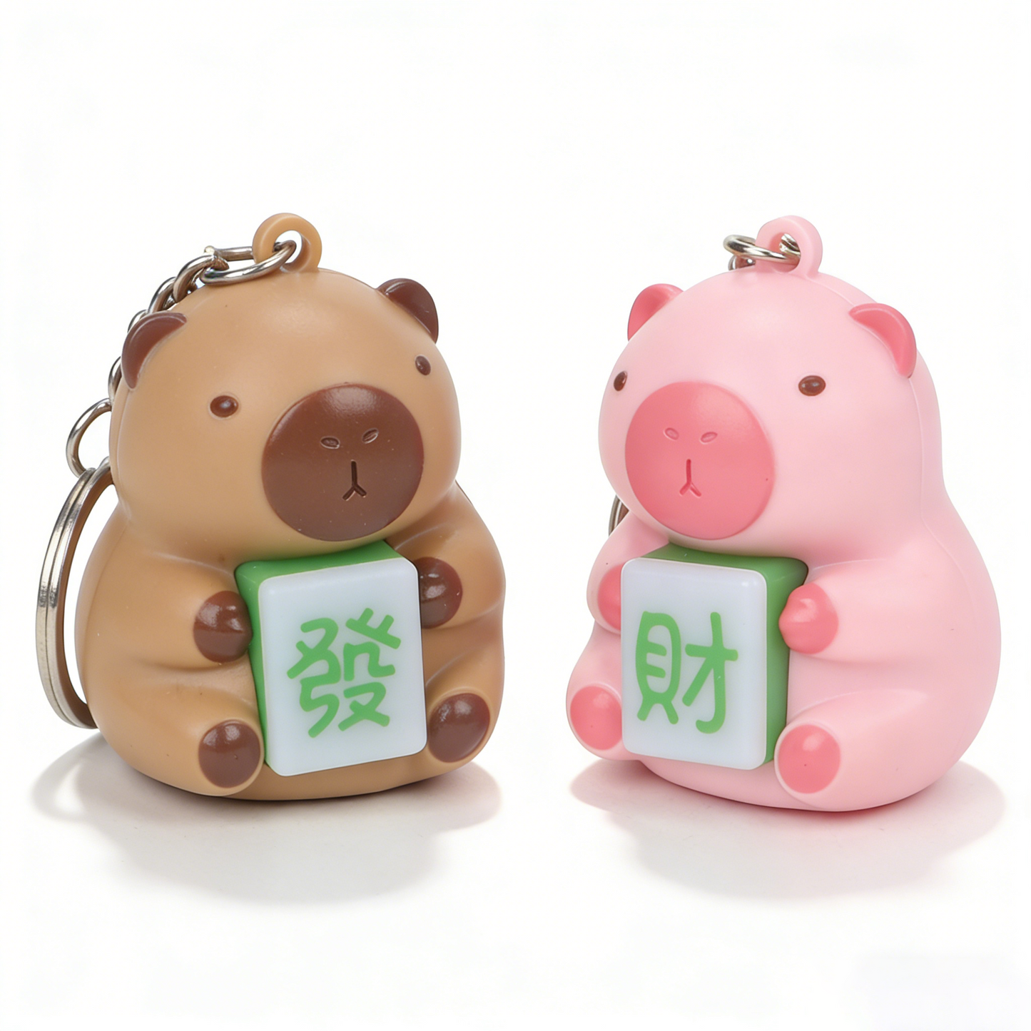 Capybara Mahjong Glowing Keychain