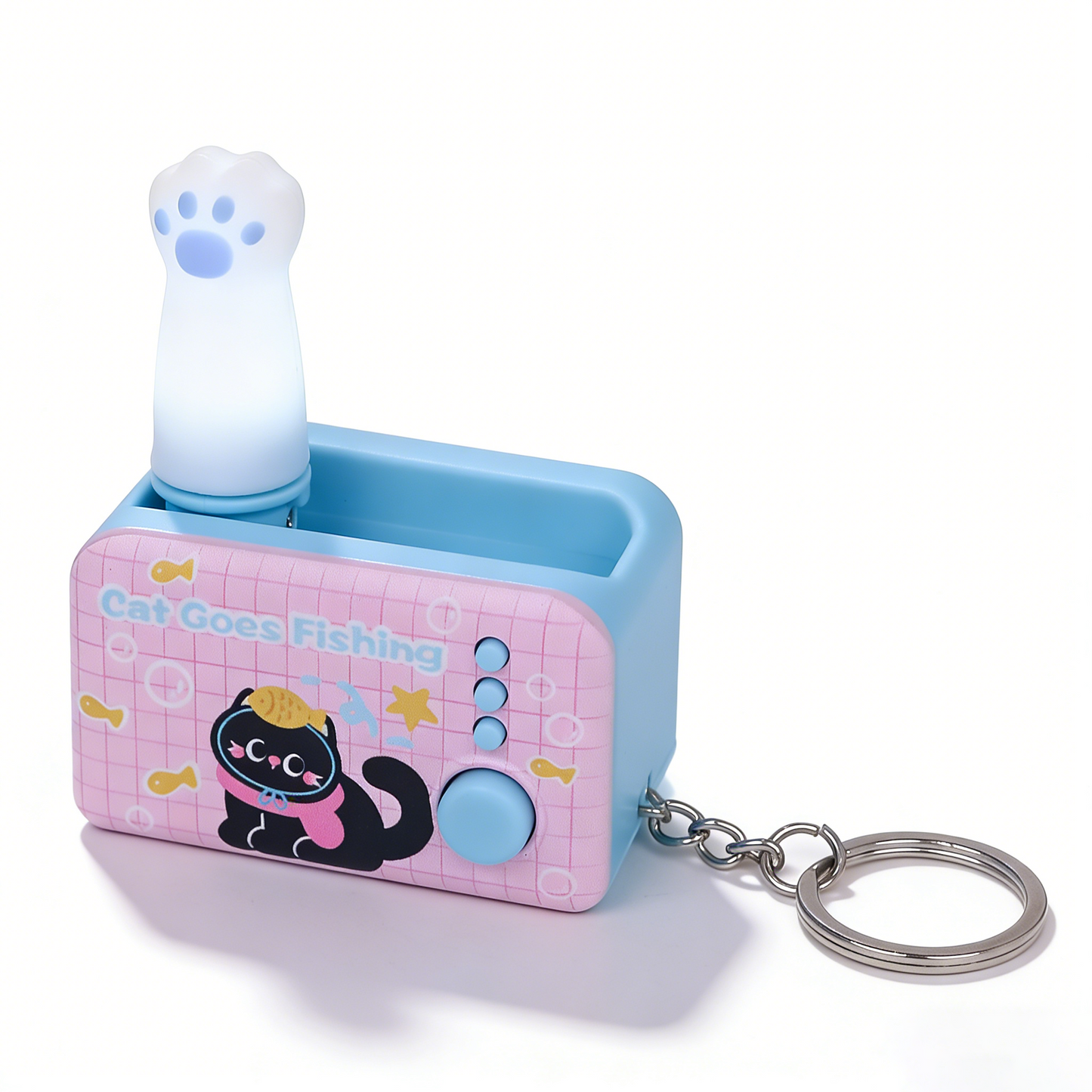 Cat Paw Bounce Night Light Keychain