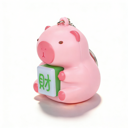 Capybara Mahjong Glowing Keychain