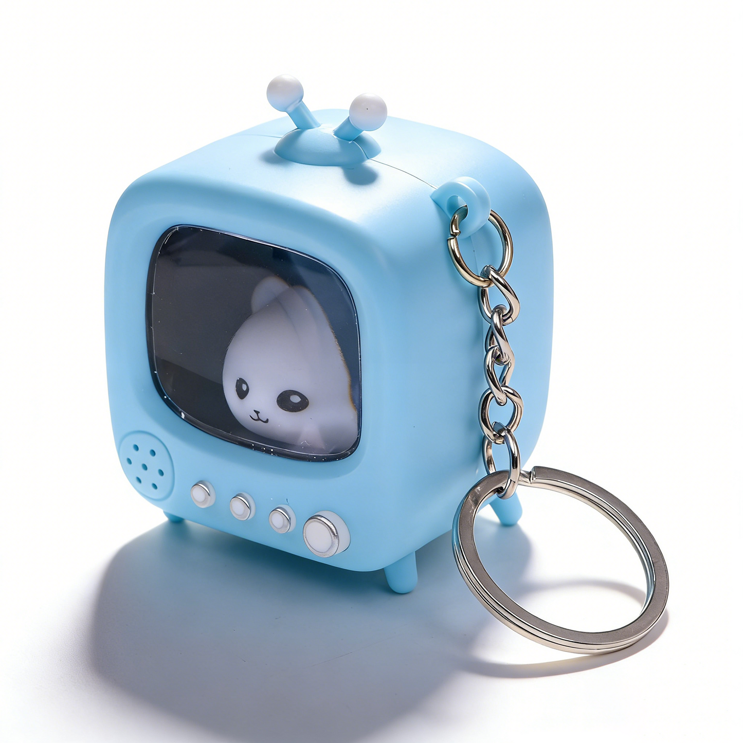 Star Glowing Kitten TV Keychain