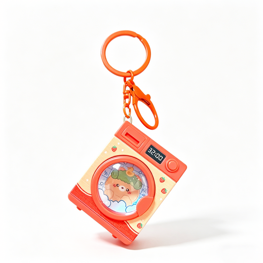 Cute Pet Printed Washing Machine Light & Sound Keychain