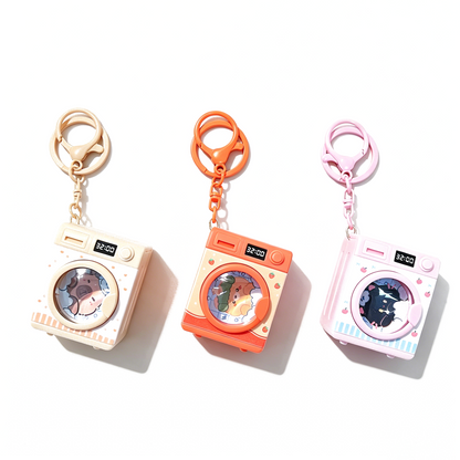 Cute Pet Printed Washing Machine Light & Sound Keychain